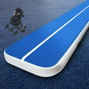 Everfit 5X1M Inflatable Air Track Mat 20CM Thick with Pump Tumbling Gymnastics Blue-0