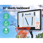 Everfit 2.6M Basketball Hoop Stand System Adjustable Portable Pro Kids Clear-3