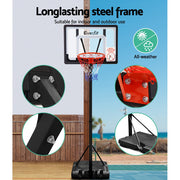 Everfit 2.6M Basketball Hoop Stand System Adjustable Portable Pro Kids Clear-4