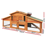 i.Pet Chicken Coop Rabbit Hutch 169cm x 52cm x 72cm Large Chicken Coop Wooden House Run Cage-1