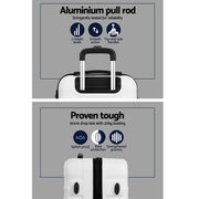 Wanderlite 2Set 20-28 Inch Luggage with TSA Lock Spinner Travel Suitcase Carry On Hard Shell Luggage Case White-3