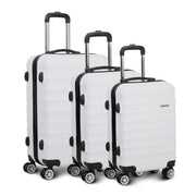 Wanderlite 3Set 20-24-28 Inch Luggage with TSA Lock Spinner Travel Suitcase Carry On Hard Shell Luggage Case White-2