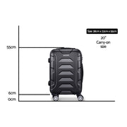 Wanderlite 20 Inch Luggage with Zipper Lock Travel Suitcase Carry On Hard Shell Luggage Case Black-1