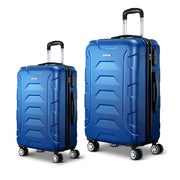 Wanderlite 2Set 20-28 Inch Luggage with TSA Lock Spinner Carry On Hard Shell Travel Suitcase Luggage Case Blue-2