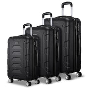 Wanderlite 3Set 20-24-28 Inch Luggage with TSA Lock Spinner Carry On Hard Shell Travel Suitcase Luggage Case Black-2