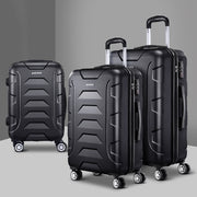 Wanderlite 3Set 20-24-28 Inch Luggage with TSA Lock Spinner Carry On Hard Shell Travel Suitcase Luggage Case Black-0