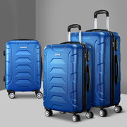 Wanderlite 3Set 20-24-28 Inch Luggage with TSA Lock Spinner Carry On Hard Shell Travel Suitcase Luggage Case Blue-0