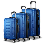 Wanderlite 3Set 20-24-28 Inch Luggage with TSA Lock Spinner Carry On Hard Shell Travel Suitcase Luggage Case Blue-2