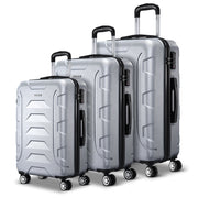 Wanderlite 3Set 20-24-28 Inch Luggage with TSA Lock Spinner Carry On Hard Shell Travel Suitcase Luggage Case Silver-2