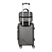 Wanderlite 2Set 20 Inch Luggage Case with 12 Inch Handheld Luggage Box Hard Shell Travel Suitcase TSA Lock Dark Grey-2