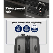 Wanderlite 2Set 20 Inch Luggage Case with 12 Inch Handheld Luggage Box Hard Shell Travel Suitcase TSA Lock Dark Grey-3