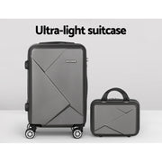 Wanderlite 2Set 20 Inch Luggage Case with 12 Inch Handheld Luggage Box Hard Shell Travel Suitcase TSA Lock Dark Grey-4