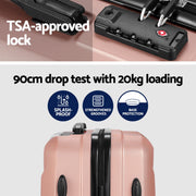 Wanderlite 2Set 20 Inch Luggage Case with 12 Inch Handheld Luggage Box Hard Shell Travel Suitcase TSA Lock  Rose Gold-4