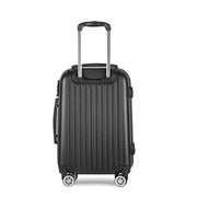 Wanderlite 20 Inch Luggage with Zipper Lock Carry On Hard Shell Travel Suitcase Luggage Case Black-2