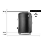 Wanderlite 28 Inch Luggage with TSA Lock Spinner Carry On Hard Shell Travel Suitcase Luggage Case Black-1