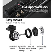 Wanderlite 28 Inch Luggage with TSA Lock Spinner Carry On Hard Shell Travel Suitcase Luggage Case Black-4