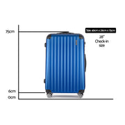 Wanderlite 28 Inch Luggage with TSA Lock Spinner Carry On Hard Shell Travel Suitcase Luggage Case Blue-1