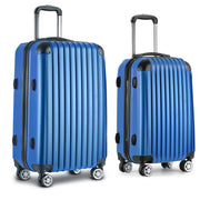 Wanderlite 20-28 Inch Luggage 2Set with TSA Lock Spinner Carry On Hard Shell Travel Suitcase Luggage Case Blue-2