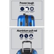 Wanderlite 20-28 Inch Luggage 2Set with TSA Lock Spinner Carry On Hard Shell Travel Suitcase Luggage Case Blue-3