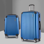 Wanderlite 20-28 Inch Luggage 2Set with TSA Lock Spinner Carry On Hard Shell Travel Suitcase Luggage Case Blue-0