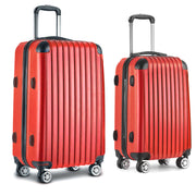 Wanderlite 20-28 Inch Luggage 2Set with TSA Lock Spinner Carry On Hard Shell Travel Suitcase Luggage Case Red-2