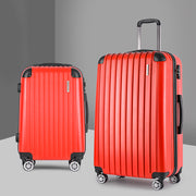 Wanderlite 20-28 Inch Luggage 2Set with TSA Lock Spinner Carry On Hard Shell Travel Suitcase Luggage Case Red-0