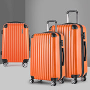 Wanderlite 20-24-28 Inch Luggage 3Set with TSA Lock Spinner Carry On Hard Shell Travel Suitcase Luggage Case Orange-0