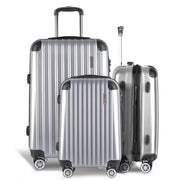 Wanderlite 20-24-28 Inch Luggage 3Set with TSA Lock Spinner Carry On Hard Shell Travel Suitcase Luggage Case Silver-2