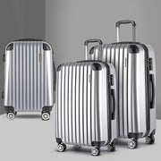 Wanderlite 20-24-28 Inch Luggage 3Set with TSA Lock Spinner Carry On Hard Shell Travel Suitcase Luggage Case Silver-0