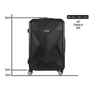 Wanderlite 28-inch Luggage Set with TSA Lock�ABS Hard Shell Travel Suitcase Organiser Luggage Case Black-1