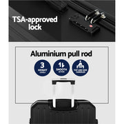 Wanderlite 28-inch Luggage Set with TSA Lock�ABS Hard Shell Travel Suitcase Organiser Luggage Case Black-3