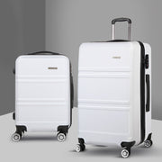 Wanderlite 20" 28" Luggage with TSA Lock Spinner Travel Suitcase Carry On Hard Shell Luggage Case White-0