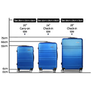 Wanderlite 20" 24" 28" Luggage with TSA Lock Spinner Travel Suitcase Carry On Hard Shell Luggage Case Blue-1