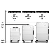 Wanderlite 20" 24" 28" Luggage with TSA Lock Spinner Travel Suitcase Carry On Hard Shell Luggage Case White-1