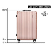 Wanderlite 28-inch Luggage Set with TSA Lock�ABS Hard Shell Travel Suitcase Organiser Luggage Case Rose Gold-1