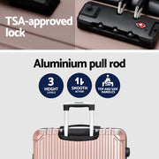 Wanderlite 28-inch Luggage Set with TSA Lock�ABS Hard Shell Travel Suitcase Organiser Luggage Case Rose Gold-4