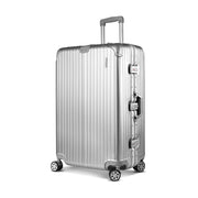 Wanderlite 28 Inch Luggage with TSA Lock Stainless�Steel�Wrapped�Corners Hard Shell Travel Suitcase Luggage Case Silver-1