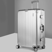 Wanderlite 28 Inch Luggage with TSA Lock Stainless�Steel�Wrapped�Corners Hard Shell Travel Suitcase Luggage Case Silver-0