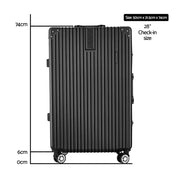 Wanderlite 28 Inch Luggage with TSA Lock Stainless�Steel�Wrapped�Corners Hard Shell Travel Suitcase Luggage Case Black-1