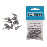 Swimerz 10gm Teardrop Sinker, Lead, 10 pack-1