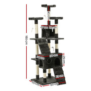 i.Pet Cat Tree 180cm Tower Scratching Post Scratcher Wood Condo House Toys Grey-1