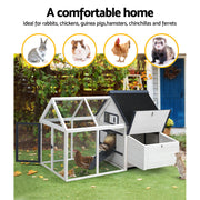 i.Pet Chicken Coop Rabbit Hutch 166cm x 120cm x 112cm Large Chicken Coop House Run Cage Wooden-3