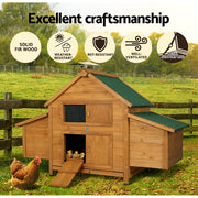 i.Pet Chicken Coop Rabbit Hutch 150cm x 68cm x 96cm Large Chicken Coop House Run Cage Wooden-3