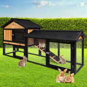 i.Pet Chicken Coop Rabbit Hutch 165cm x 43cm x 86cm Chicken Coop Large Run House Cage Wooden Outdoor-0