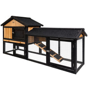 i.Pet Chicken Coop Rabbit Hutch 165cm x 43cm x 86cm Chicken Coop Large Run House Cage Wooden Outdoor-2