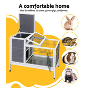 i.Pet Rabbit Hutch Chicken Coop 97cm x 49cm x 86cm Chicken Coop Large Run Wooden Outdoor Cage House-3