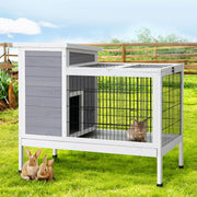 i.Pet Rabbit Hutch Chicken Coop 97cm x 49cm x 86cm Chicken Coop Large Run Wooden Outdoor Cage House-0