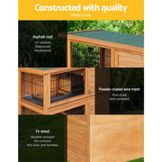 i.Pet Rabbit Hutch Chicken Coop 91.5cm x 46cm x 116.5cm Chicken Coop Large House Cage Run Wooden Outdoor-3