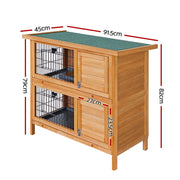 i.Pet Rabbit Hutch Chicken Coop 91.5cm x 45cm x 82cm Chicken Coop Large Wooden House Run Cage-1