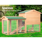 i.Pet Chicken Coop Rabbit Hutch 138cm x 44cm x 85cm Large Chicken Coop House Run Cage Wooden Outdoor-4